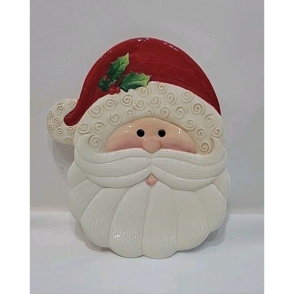FITZ & FLOYD Holiay Folk Santa Claus Christmas Plate or Wall Hanging